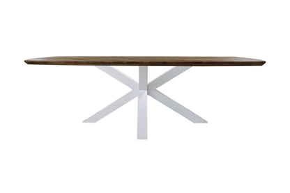 HSM Collection-Danish Eettafel Fishbone-280x110x76-Naturel/Wit-Eiken/Metaal