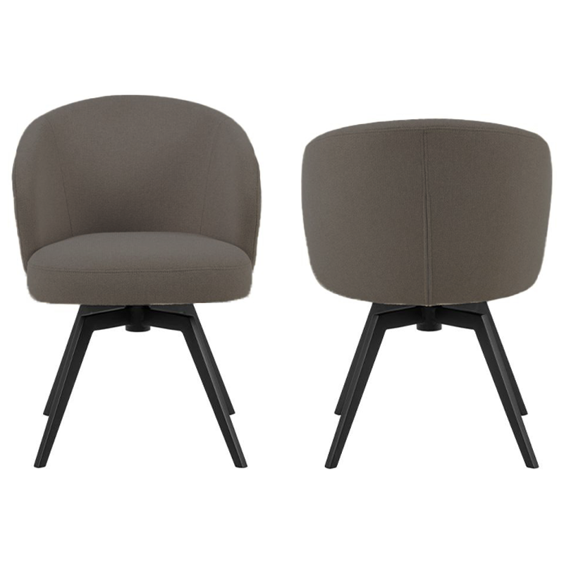 HSM Collection-Eetkamerstoel Alma + Armleuning-80x58,5x60-Antraciet/Zwart-Stof/Metaal