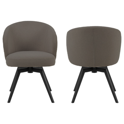 HSM Collection-Eetkamerstoel Alma + Armleuning-80x58,5x60-Antraciet/Zwart-Stof/Metaal