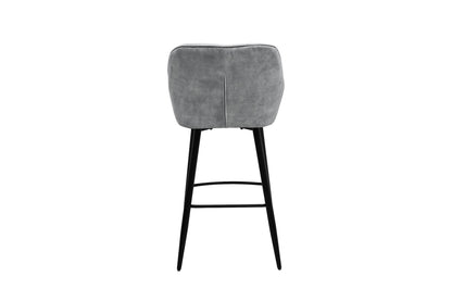 HSM Collection-Barkruk Liverpool S/3-56x61x107-Licht Grijs/Zwart-Stof/Metaal