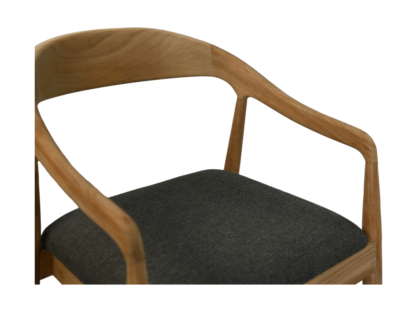 HSM Collection-Eetkamerstoel Modena + zitting-55x41x78-Naturel/Antraciet-Teak/Stof