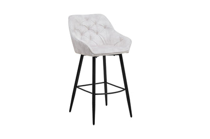 HSM Collection-Barkruk Liverpool S/2-56x61x107-Beige/Zwart-Stof/Metaal