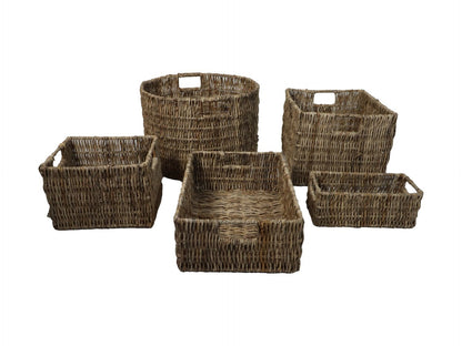 HSM Collection-Mandenset S/5-ø47x30-Naturel-Bananenblad