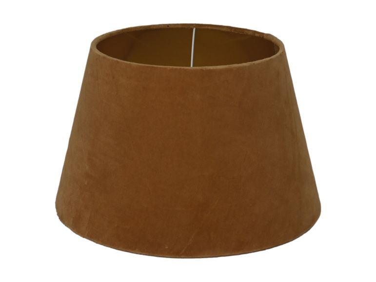 HSM Collection-Ronde Lampenkap Conisch-ø28-ø40x25-Beige/Goud-Stof