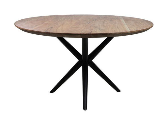 HSM Collection-Ronde Eettafel Zurich-ø100x76-Naturel/Zwart-Acacia/Metaal