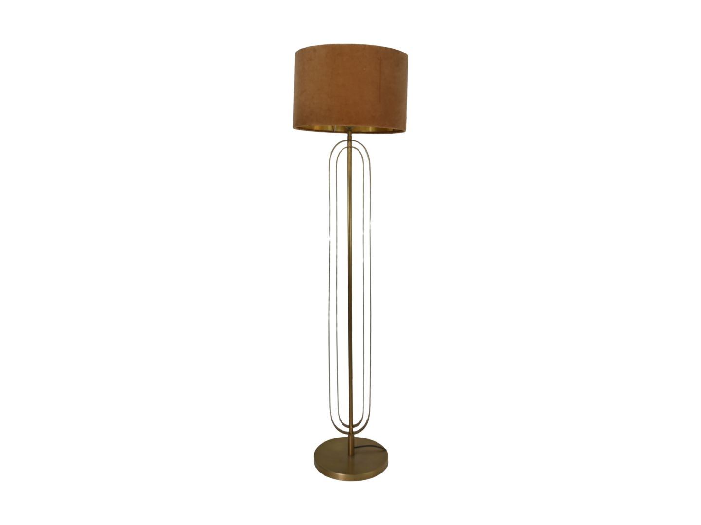 HSM Collection-Ronde Lampenkap-ø42x28-Beige/Goud-Stof
