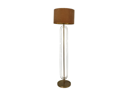 HSM Collection-Ronde Lampenkap-ø42x28-Beige/Goud-Stof