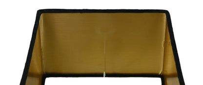 HSM Collection-Vierkante Lampenkap-42x42x28-Zwart/Goud-Stof