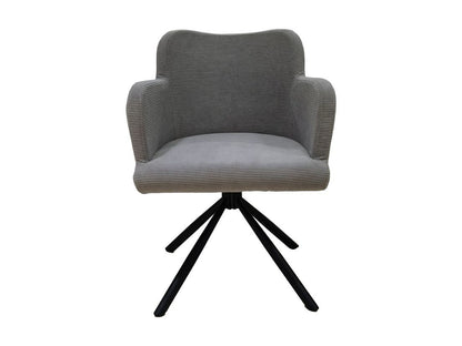 HSM Collection-Eetkamerstoel Bella S/2-56x60x82-Licht Grijs/Zwart-Stof/Metaal