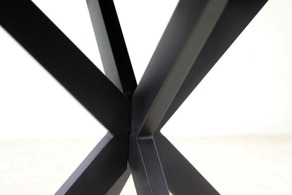 HSM Collection-Ronde Eettafel Melbourne-110x110x80-Zwart-Mango/Metaal