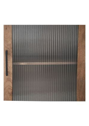 HSM Collection-Vitrinekast 1 Deur Rechts-60x40x180-Naturel-Mango/Glas