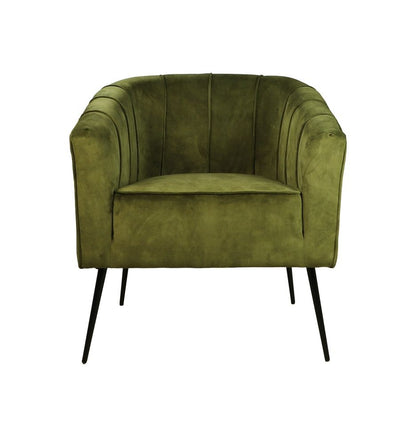 HSM Collection-Fauteuil Chester-72x71x80-Olijf Groen/Zwart-Stof/Metaal