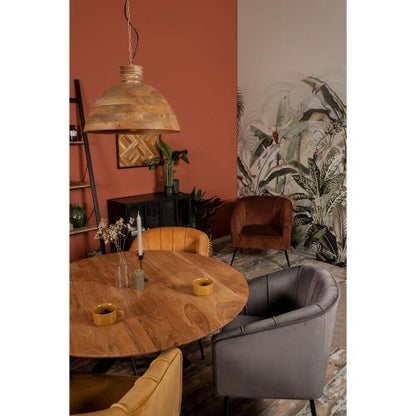 HSM Collection-Ronde Eettafel Zurich-ø100x76-Naturel/Zwart-Acacia/Metaal