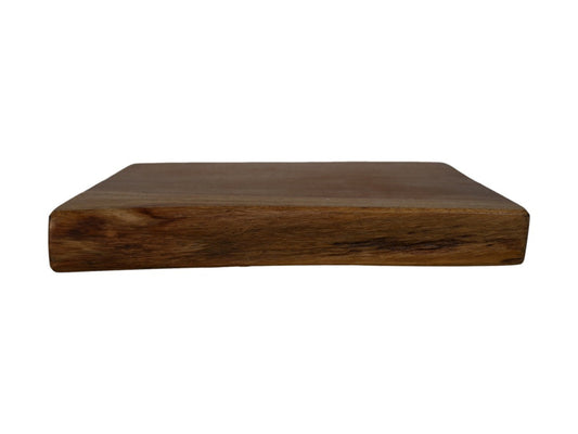 HSM Collection-Wandplank Live Edge -30x20x4-Naturel/Zwart-Acacia/Metaal