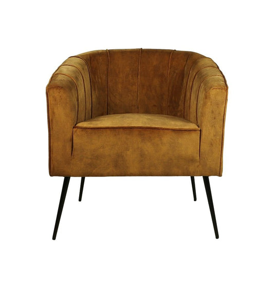 HSM Collection-Fauteuil Chester-72x71x80-Goud/Zwart-Stof/Metaal