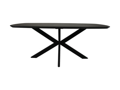 HSM Collection-Danish Ovale Eettafel-200x100x76-Zwart-Mango/Metaal