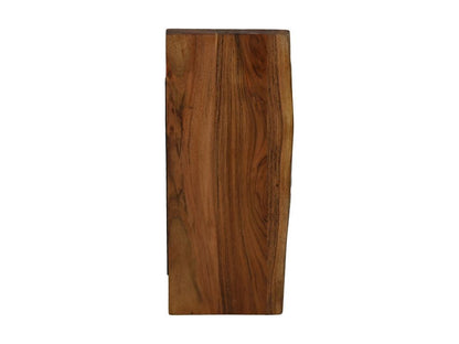 HSM Collection-Wandplank Live Edge -50x20x4-Naturel/Zwart-Acacia/Metaal