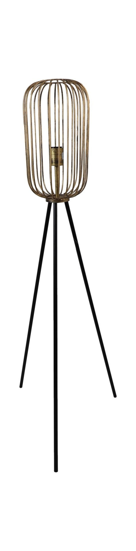 HSM Collection-Vloerlamp Driepoot Small-ø30x120-Goud/Zwart-Metaal