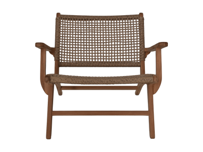 HSM Collection-Tuinstoel Rio Met Armleuning KD-80x80x67-Naturel/Naturel-Teak/Bananenblad