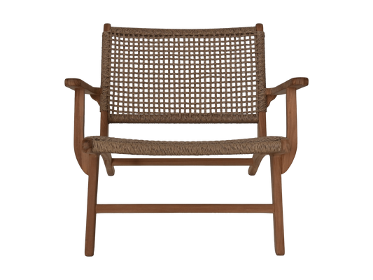 HSM Collection-Tuinstoel Rio Met Armleuning KD-80x80x67-Naturel/Naturel-Teak/Bananenblad