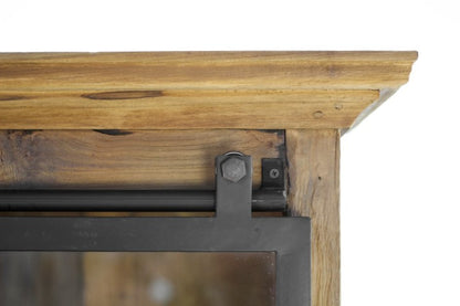 HSM Collection-Buffetkast Blackburn 4 Deur 6 La-220x50x220-Naturel/Zwart-Teak/Metaal