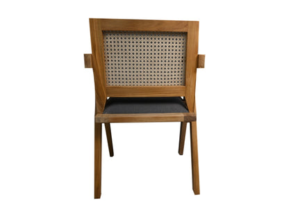 HSM Collection-Eetkamerstoel Phi-52x54x83-Naturel/Donker Grijs-Teak/Stof