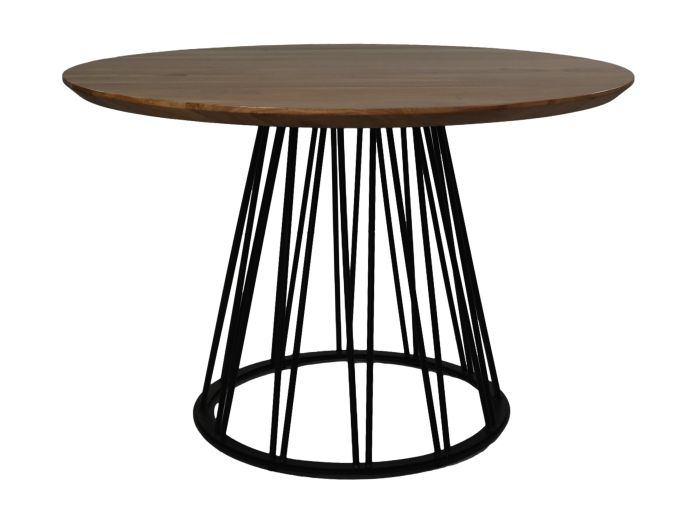 HSM Collection-Ronde Eettafel Zurich-ø120x78-Naturel/Zwart-Acacia/Metaal