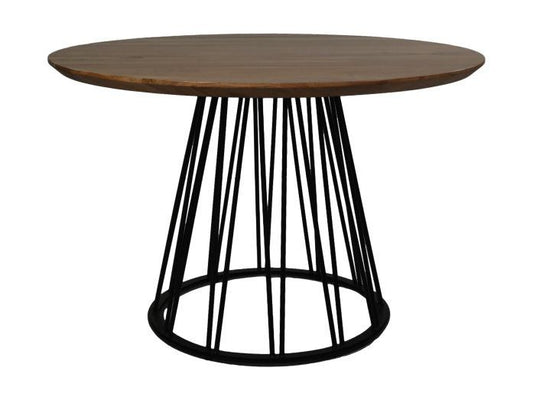 HSM Collection-Ronde Eettafel Zurich-ø120x78-Naturel/Zwart-Acacia/Metaal