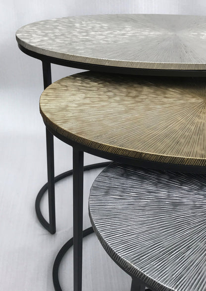 HSM Collection -Salontafel Fletcher Ovaal - ø70x40x50 - Grijs/Goud/Zwart - Alumi