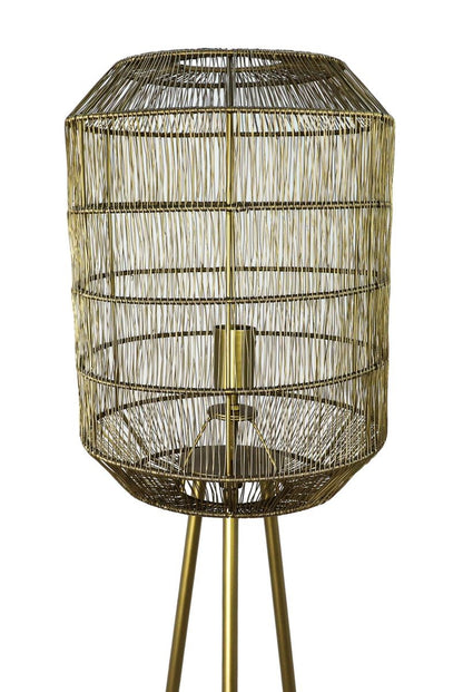 HSM Collection-Vloerlamp Driepoot Marbella-ø40x158-Goud-Metaal