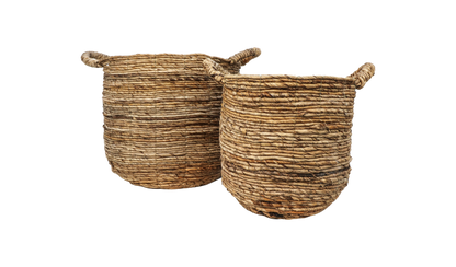 HSM Collection-Mandenset S/2-ø35x33/ø30x30-Naturel-Bananenblad