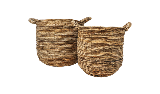 HSM Collection-Mandenset S/2-ø35x33/ø30x30-Naturel-Bananenblad