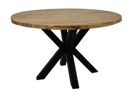 HSM Collection-Ronde Eettafel-ø150x76-Naturel/Zwart-Teak/Metaal