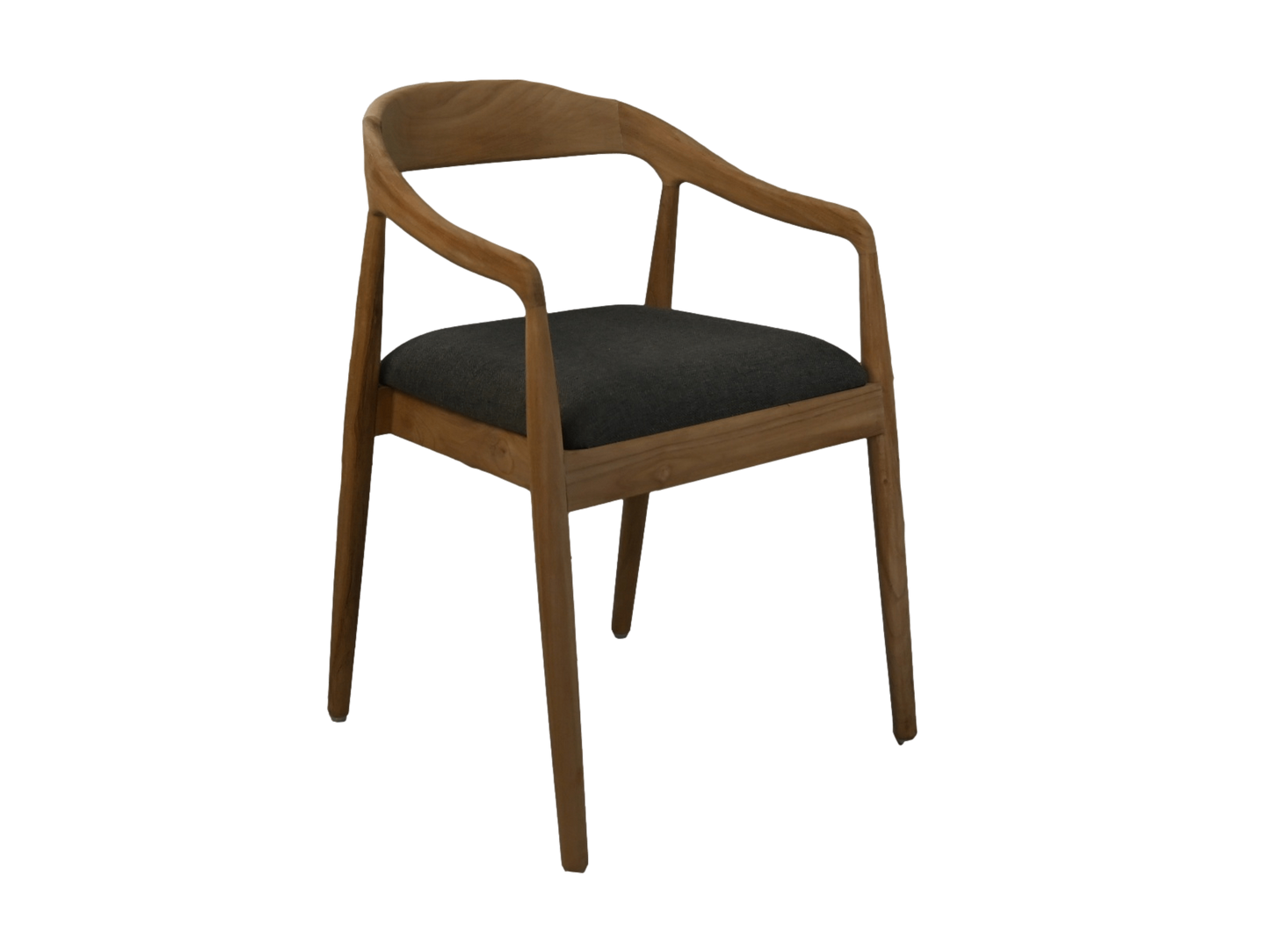 HSM Collection-Eetkamerstoel Modena + zitting-55x41x78-Naturel/Antraciet-Teak/Stof