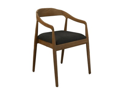 HSM Collection-Eetkamerstoel Modena + zitting-55x41x78-Naturel/Antraciet-Teak/Stof