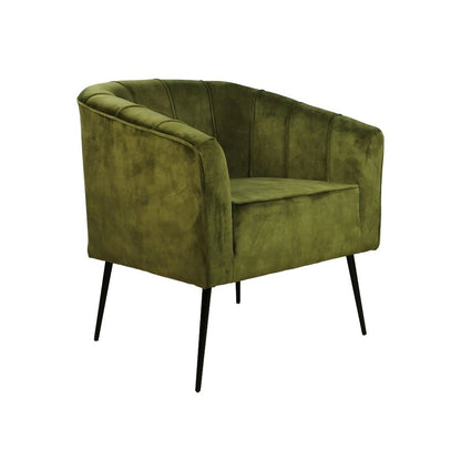 HSM Collection-Fauteuil Chester-72x71x80-Olijf Groen/Zwart-Stof/Metaal