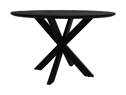 HSM Collection-Ronde Eettafel Mozaiek-140x140x77-Zwart-Mango/Metaal
