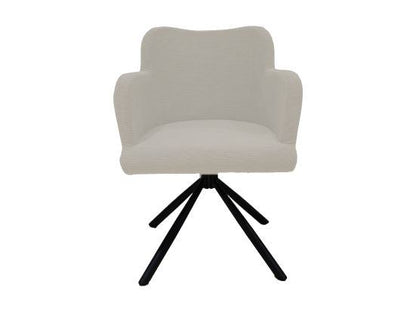 HSM Collection-Eetkamerstoel Bella S/2-56x60x82-Wit/Zwart-Stof/Metaal