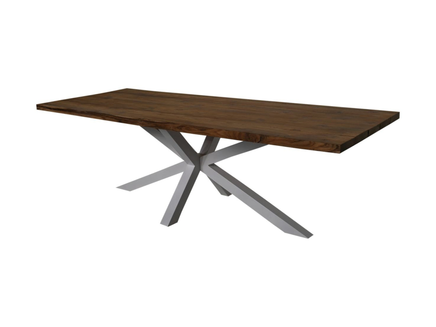 HSM Collection-Rechthoekige Tuintafel-180x90x76-Naturel/Wit-Teak/Metaal
