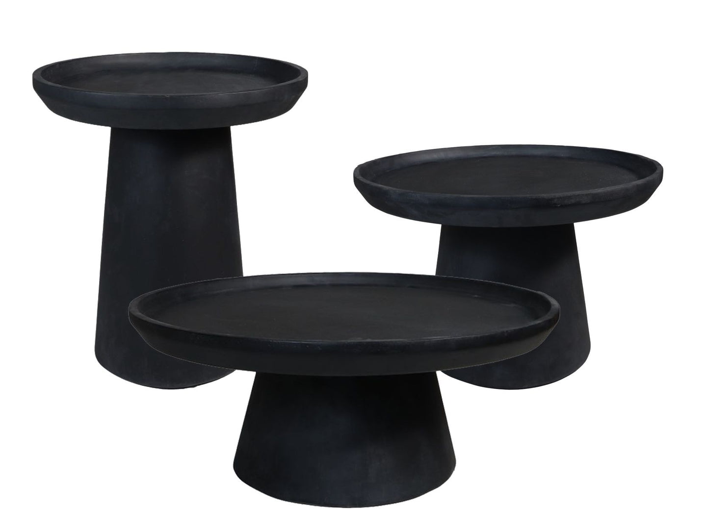 HSM Collection-Ronde Bijzettafel Drum-45x45x50-Zwart-Mango