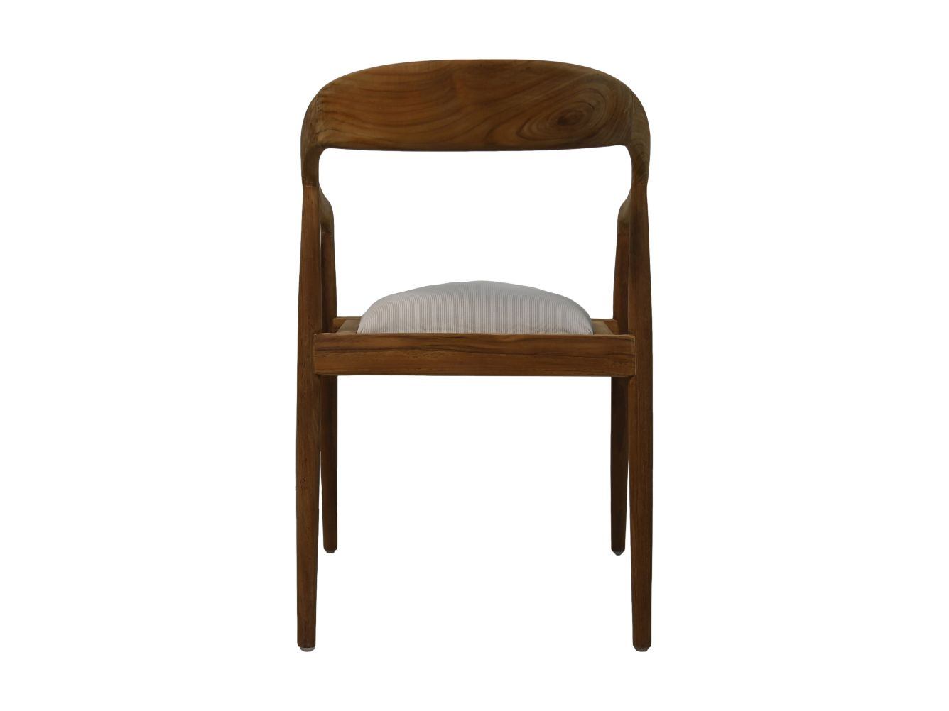 HSM Collection-Eetkamerstoel Wifera + zitting-55x41x78-Naturel/Wit-Teak/Stof