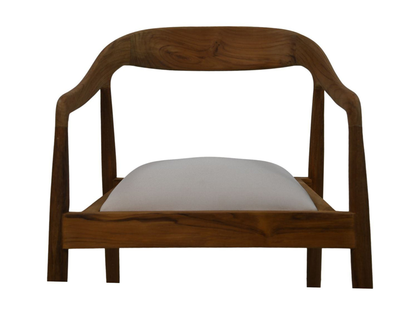 HSM Collection-Eetkamerstoel Wifera + zitting-55x41x78-Naturel/Wit-Teak/Stof