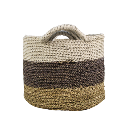 HSM Collection-Mandenset Malibu S/3-ø36x30 / ø34x27 / ø32x25-Naturel/Assorti-Raffia/Zeegras