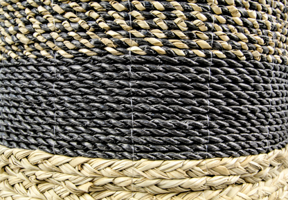 HSM Collection-Mandenset Malibu S/3-ø42x45 / ø38x42 / ø34x39-Naturel/Zwart-Waterhyacint
