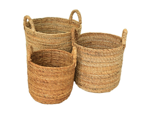 HSM Collection-Mandenset S/3-ø42x39-Naturel-Bananenblad