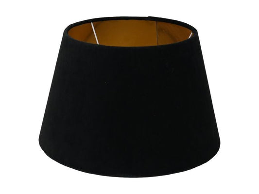 HSM Collection-Ronde Lampenkap Conisch-ø28-ø40x25-Zwart/Goud-Stof