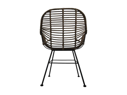 HSM Collection-Eetkamerstoel Wendi Rotan S/2-59x63x83-Naturel/grijs/zwart-Rotan/kobo/metaal