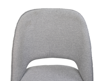HSM Collection-Eetkamerstoel Jenna S/2-62x54x87-Licht Grijs/Zwart-Katoen/Metaal