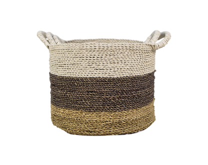 HSM Collection-Mandenset Malibu S/3-ø36x30 / ø34x27 / ø32x25-Naturel/Assorti-Raffia/Zeegras