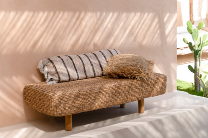 Bazar Bizar De Raffia Kussenhoes - Vierkant - Naturel - 60x60